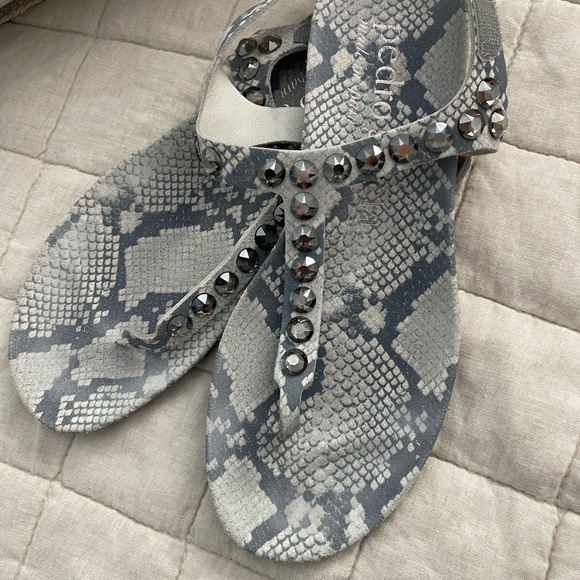 Pedro Garcia
Judith Jeweled T-Strap Sandals in gray snake - Picture 4 of 4